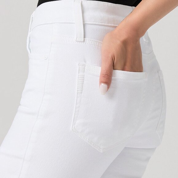 Paige Cindy Crop High Rise Straight Ankle Jeans in Crisp White / Size 25 - Picture 9 of 14